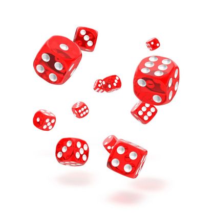 КОМПЛЕКТ ПОЛУПРОЗРАЧНИ  ЗАРОВЕ D6 – OAKIE DOAKIE DICE –  12 MM 36 БР. – ЧЕРВЕНИ