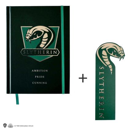 ТЕТРАДКА С ТВЪРДИ КОРИЦИ И КНИГОРАЗДЕЛИТЕЛ - HARRY POTTER - SLYTHERIN