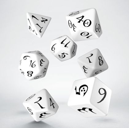 Q WORKSHOP CLASSIC RPG DICE SET - WHITE/BLACK