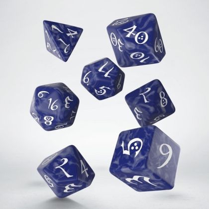 Q WORKSHOP CLASSIC RPG DICE SET - COBALT/WHITE