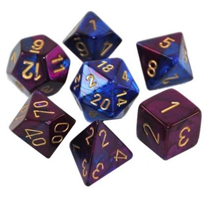 RPG DICE SET - CHESSEX -BLUE-PURPLE/ GOLD