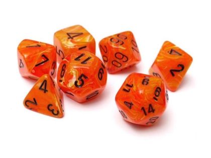 RPG DICE SET - CHESSEX - VORTEX ORANGE/ BLACK