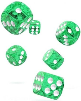 КОМПЛЕКТ SPECKLED ЗАРОВЕ D6 – OAKIE DOAKIE DICE –  16 MM 12 БР. – ЗЕЛЕНИ