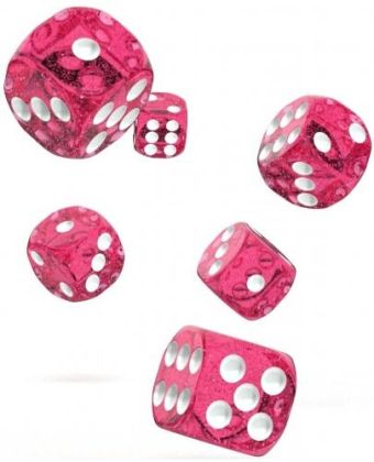 КОМПЛЕКТ SPECKLED ЗАРОВЕ D6 – OAKIE DOAKIE DICE –  16 MM 12 БР. – РОЗОВИ