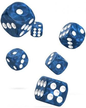 КОМПЛЕКТ MARBLE ЗАРОВЕ D6 – OAKIE DOAKIE DICE –  16 MM 12 БР. – СИНИ