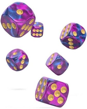 КОМПЛЕКТ ЗАРОВЕ D6 – OAKIE DOAKIE DICE –  16 MM 12 БР. – GEMIDICE AMETHYST