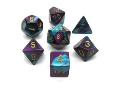 RPG DICE SET - CHESSEX - PURPLE -TEAL/GOLD