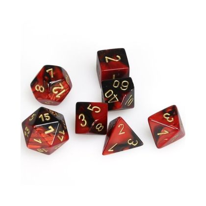 RPG DICE SET - CHESSEX - RED -BLACK/GOLD