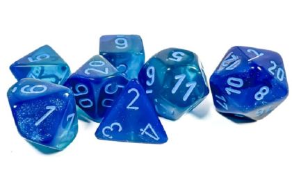 RPG DICE SET - CHESSEX - BLUE-BLUE/LIGHT BLUE