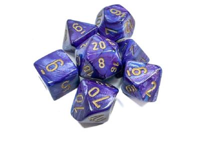 RPG DICE SET - CHESSEX - LUSTROUS PURPLE/GOLD