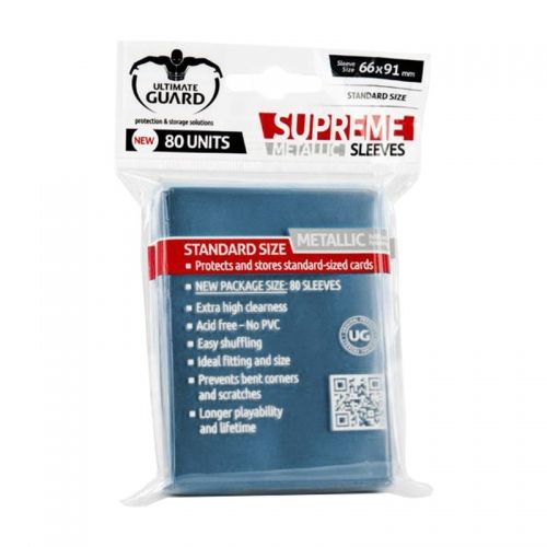 НЕМСКИ ПРОТЕКТОРИ UG - ULTIMATE GUARD SUPREME SLEEVES METALLIC 66x91 (63.5x88 LCG) - 80 БР. СИНИ