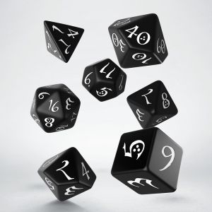 Q WORKSHOP CLASSIC RPG DICE SET - BLACK/WHITE