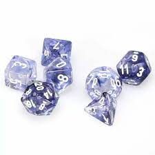 RPG DICE SET - CHESSEX - NEBULA BLACK/ WHITE