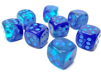 КОМПЛЕКТ ЛУМИНИСЦЕНТНИ ЗАРОВЕ D6 - CHESSEX - 12 MM 36 БР. – BLUE/LIGHT BLUE