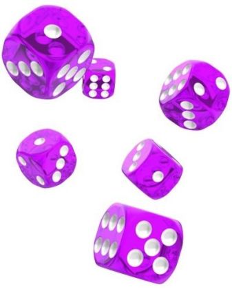 КОМПЛЕКТ ПОЛУПРОЗРАЧНИ  ЗАРОВЕ D6 – OAKIE DOAKIE DICE –  16 MM 12 БР. – ЛИЛАВИ