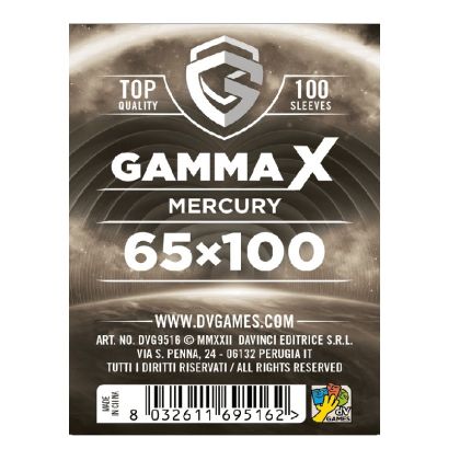 ПРОТЕКТОРИ ЗА КАРТИ GAMMA X - MERCURY - 7 WONDERS SIZE SLEEVES 65x100 - 100 БР. ПРОЗРАЧНИ