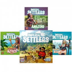 БЪНДЪЛ: IMPERIAL SETTLERS + IMPERIAL SETTLERS: AZTECS + IMPERIAL SETTLERS: ATLANTEANS + IMPERIAL SETTLERS: AMAZONS