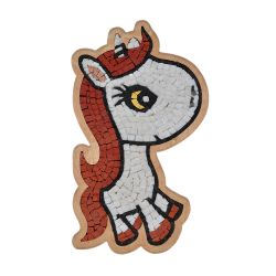 MOSAICBOX  - КАМЕННА МОЗАЙКА - ЕДНОРОГ С ЧЕРВЕНА ГРИВА