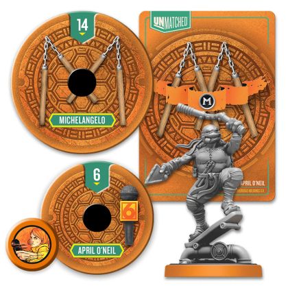 БЪНДЪЛ ALL-IN UNMATCHED ADVENTURES: TEENAGE MUTANT NINJA TURTLES + ULTIMATE MINIATURE PACK + SHREDDER VS  KRANG + DELUXE TOKENS + SLEEVES + COLLECTOR COIN + ALT ART + FOIL CARDS